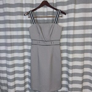 ANTONIO MELANI Black and White Patterned Midi Dress Like new size 4
